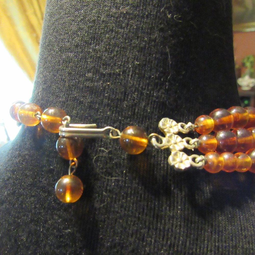 🍂 Elegant Vintage Copper-Gold Abstract Beaded Necklace - Picture 8 of 14